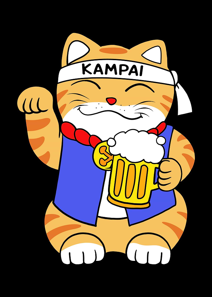 Cat Drinking Beer