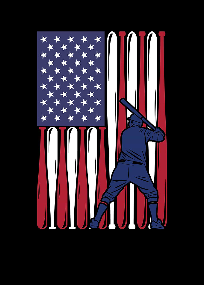 Baseball American Flag USA