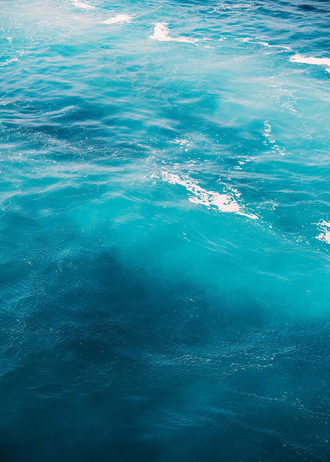 Foamy Deep Blue Water