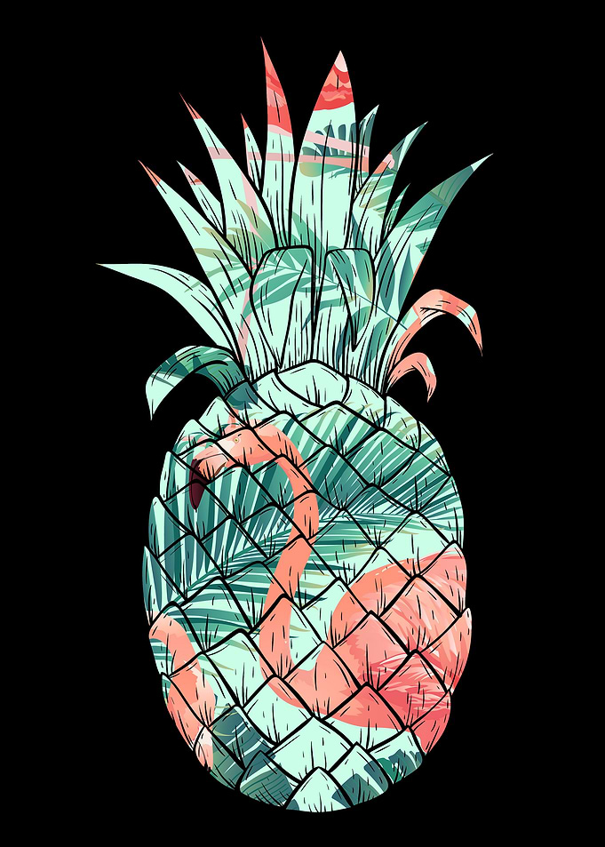 Flamingo Pattern Pineapple