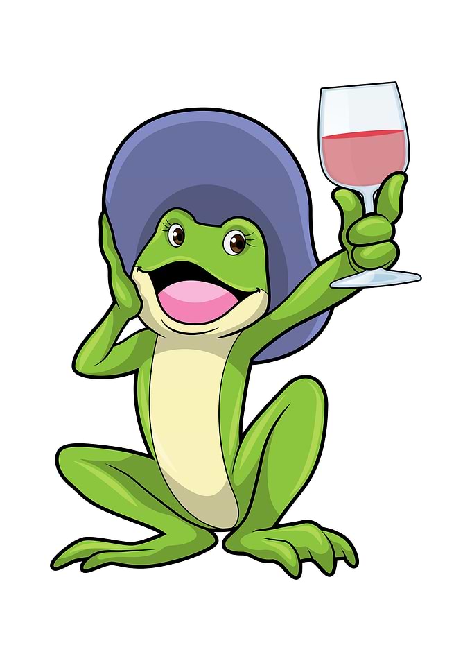 Frog Glass of Red wine