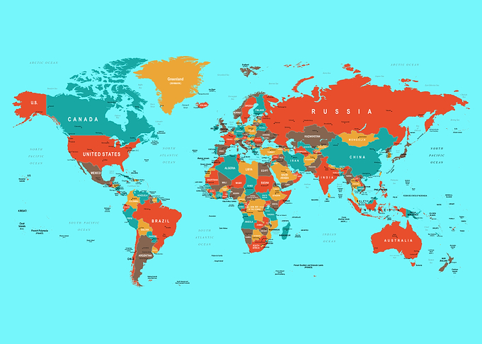 Detailed world map