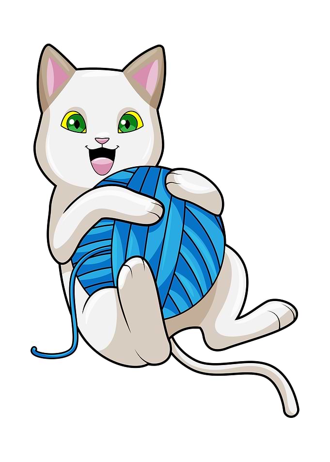 Cat Playing Wool
