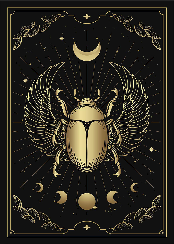winged scarab tarot card