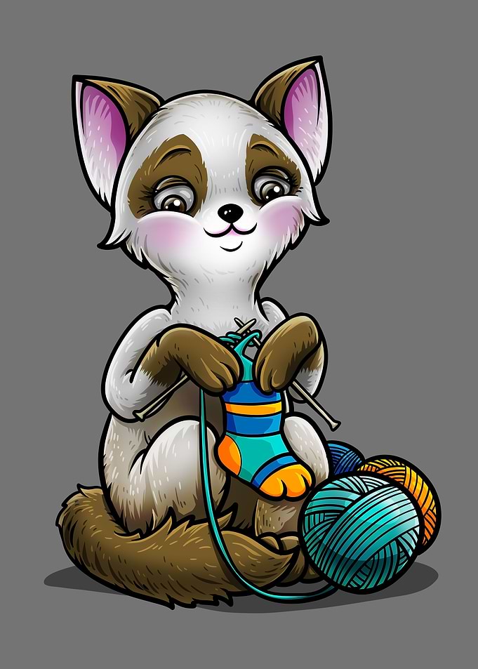 Knitting cat knit