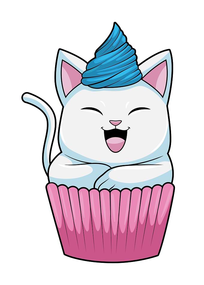 Cat Eating Muffin