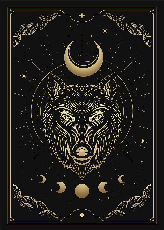 Wolf head Moon tarot
