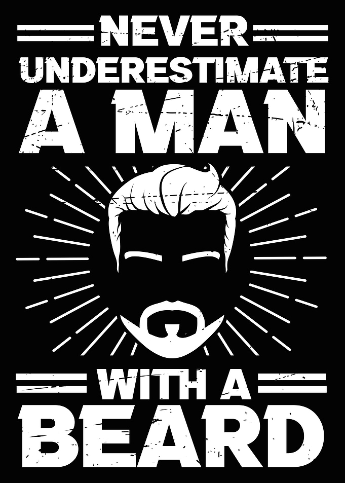 Bearded man saying