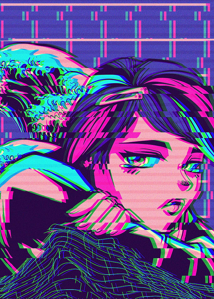 Sad Anime Girl Vaporwave