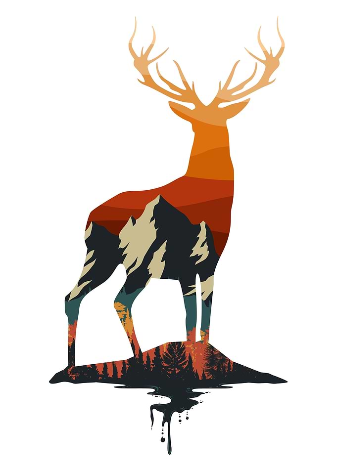 A Wild Deer Sunset
