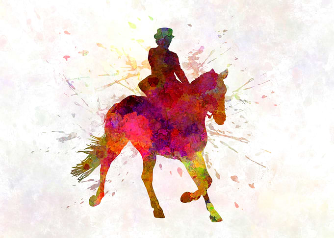 Horse show in watercolor