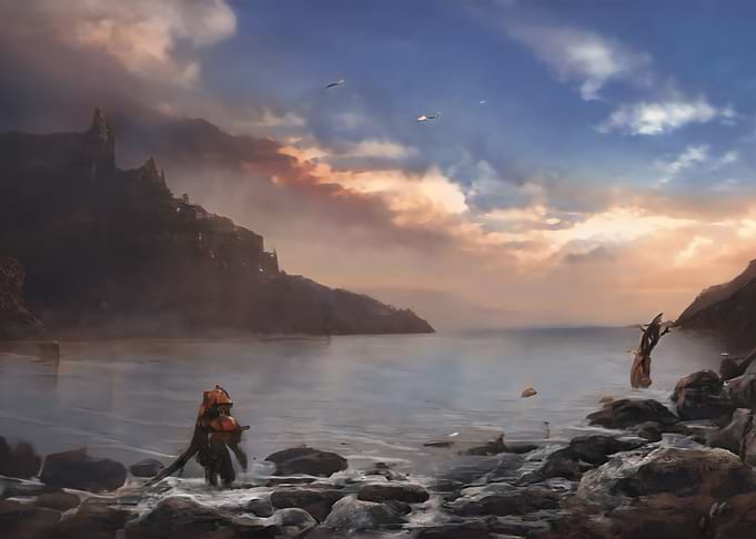 Fisherman at night