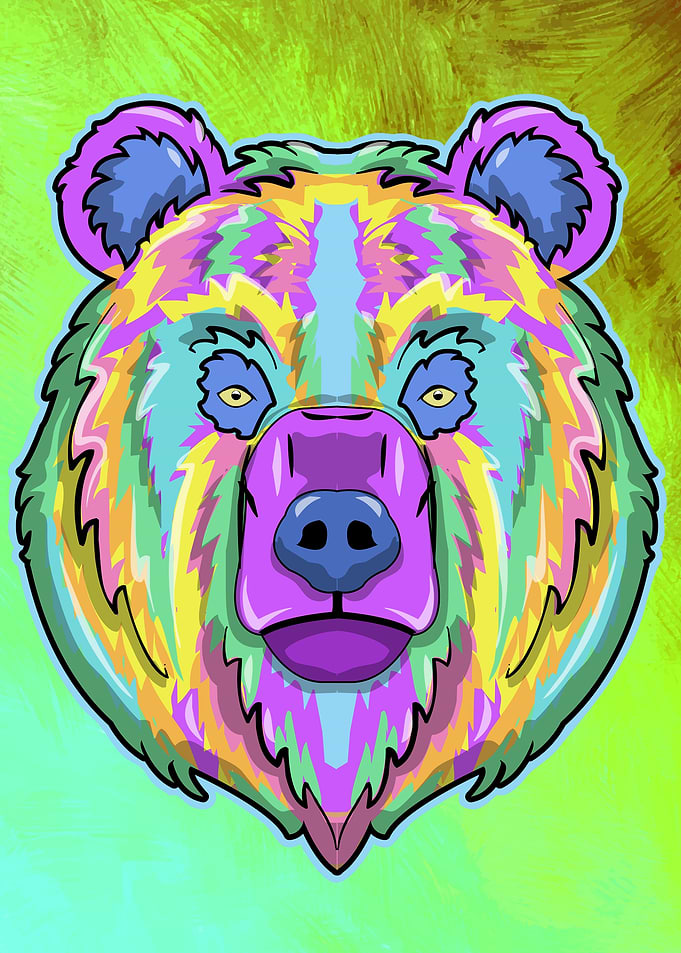 Grizzly Bear Splash Animal