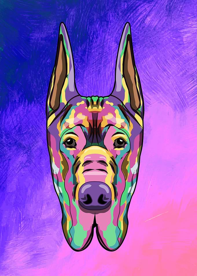 Doberman Dog Splash