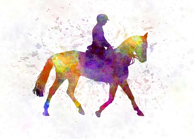 Horse show in watercolor