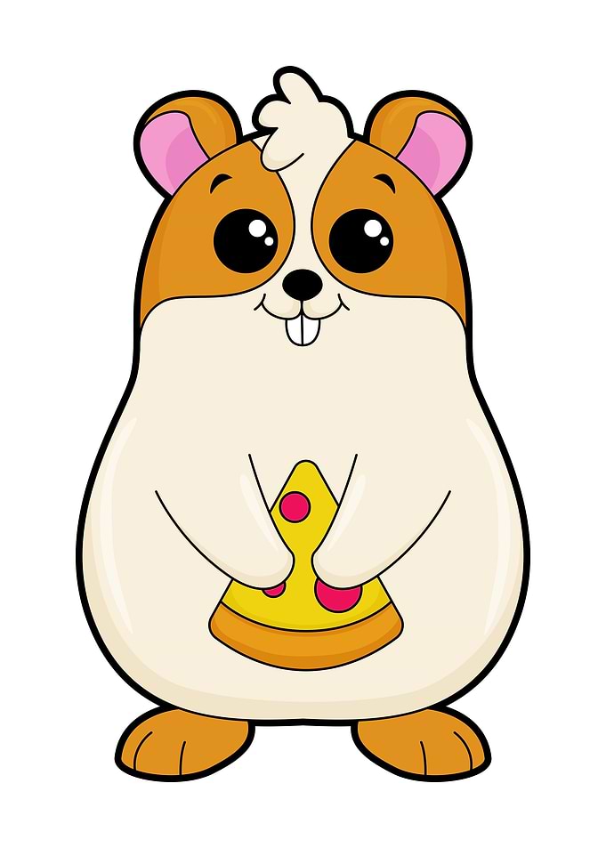 Hamster Eating Piece Pizza