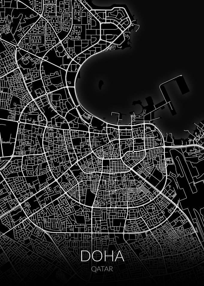 Doha Map Black