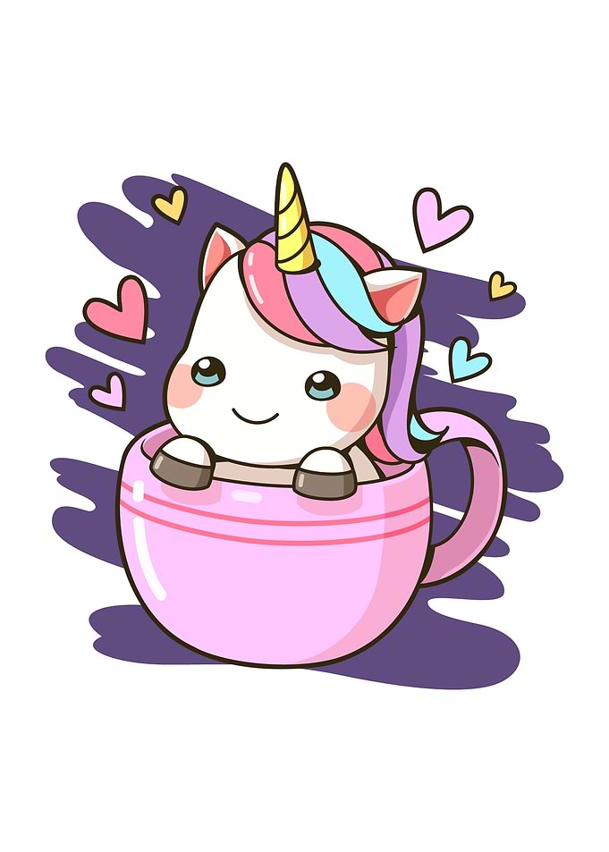 Cute unicorn in a cup