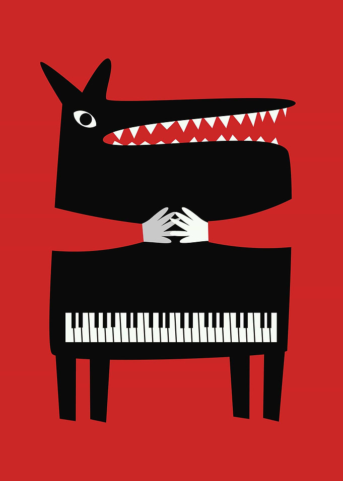 Little Red Holding Piano