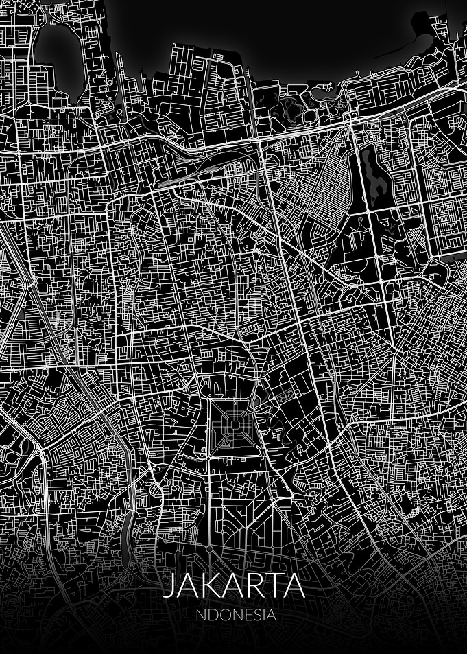 Jakarta Map Black