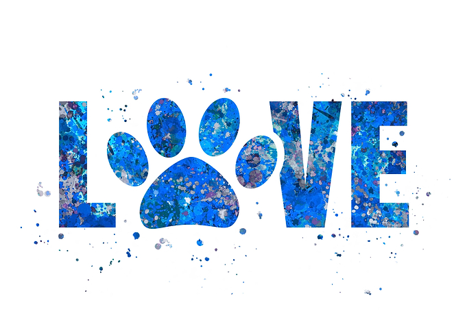 Dog lover blue art