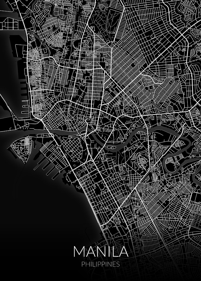 Manila Map Black
