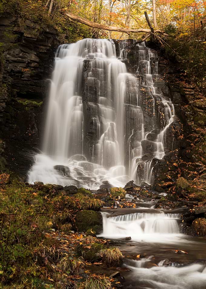 Autumn waterfall in Japan