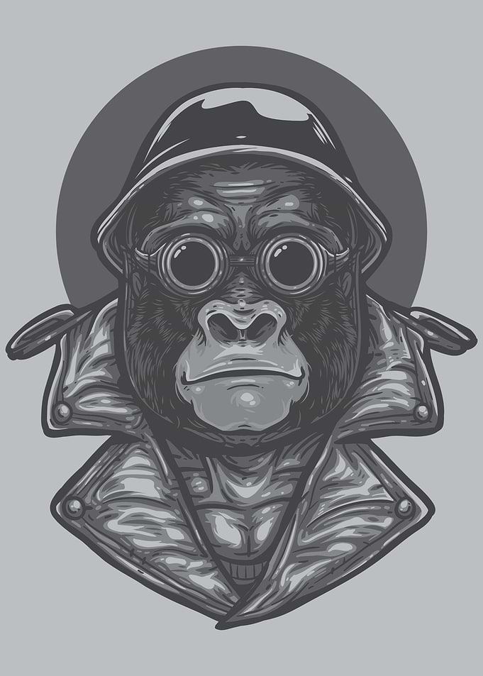 Gorilla Face Vector Art