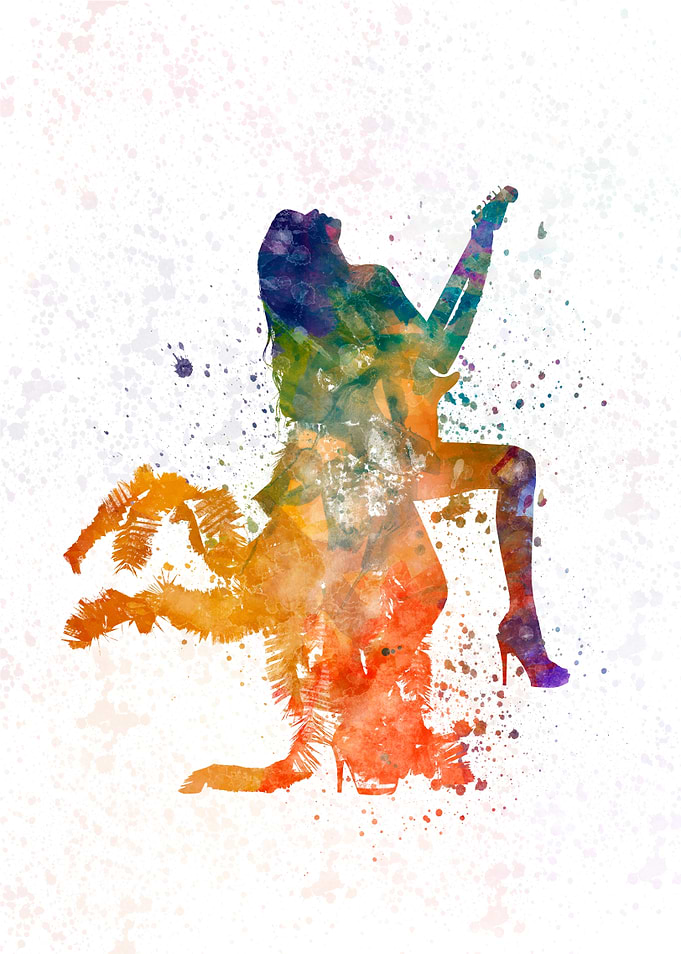 woman playing electric