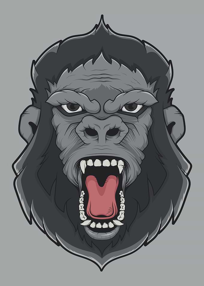 Gorilla Face Vector Art