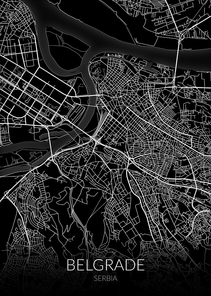 Belgrade Map Black