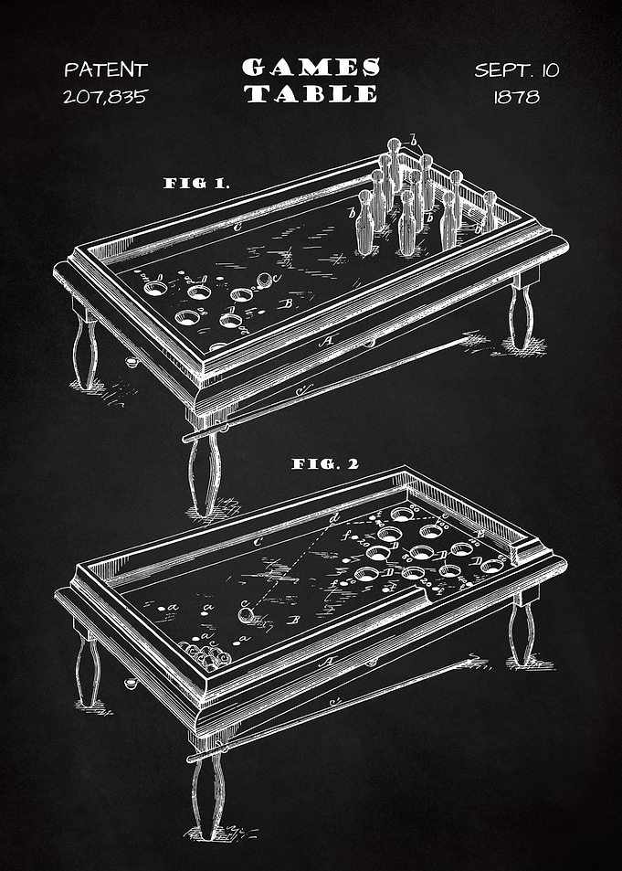 GAMES TABLE CHALK PRINT