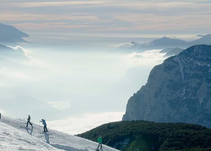 Mountains clouds clean sky