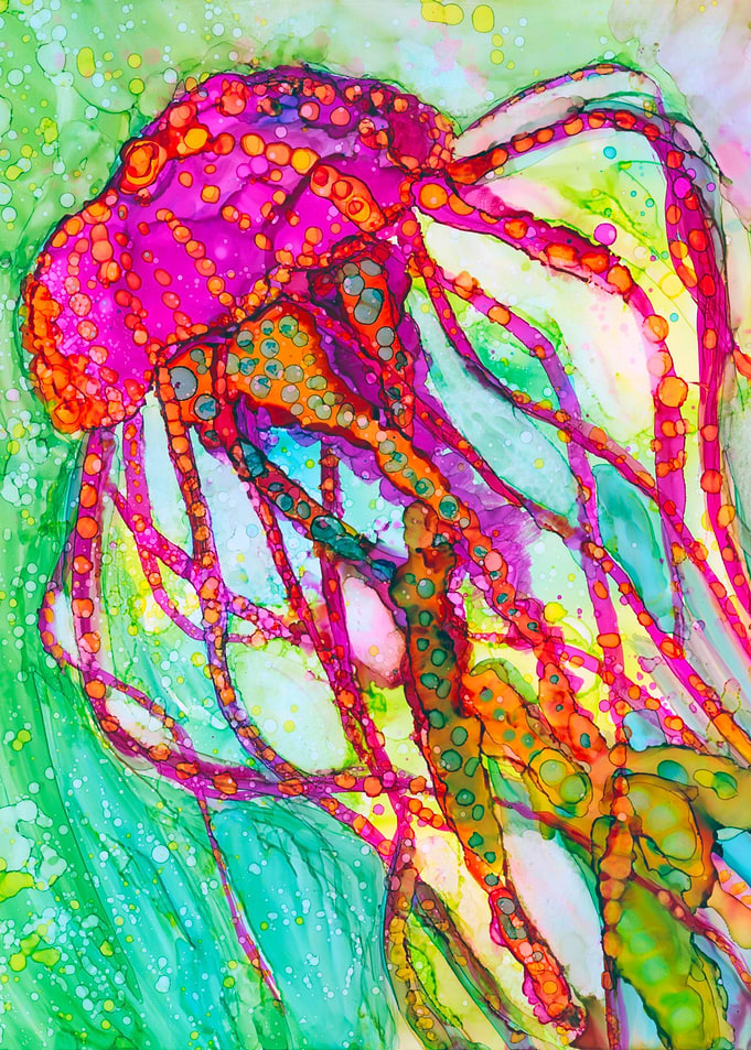 Abstract Jellyfish Ink Art