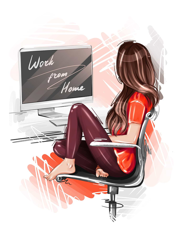 Work from home woman