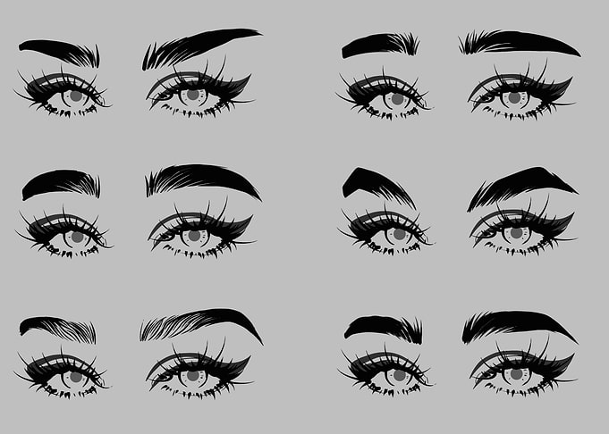 Woman brows makeup set