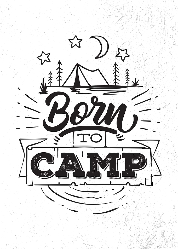 Born to Camp Camping Art
