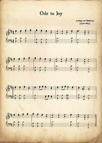 Music sheet old Beethoven