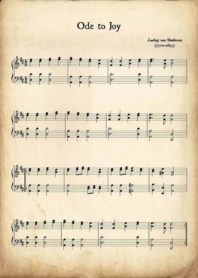 Music sheet old Beethoven