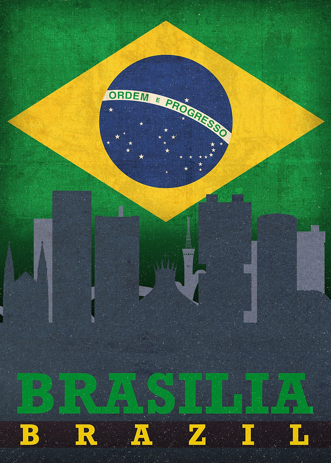 Brasilia City Skyline Flag