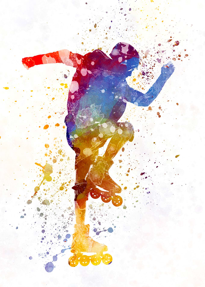 Man roller skater inline