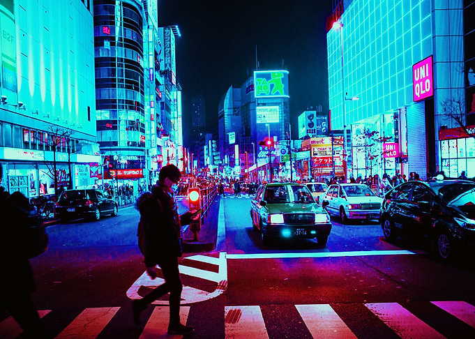 town osaka japan syberpunk