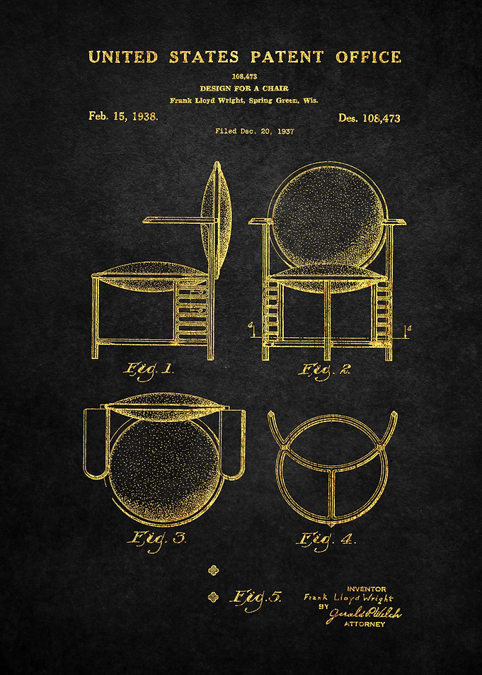 21 Chair Patent Print
