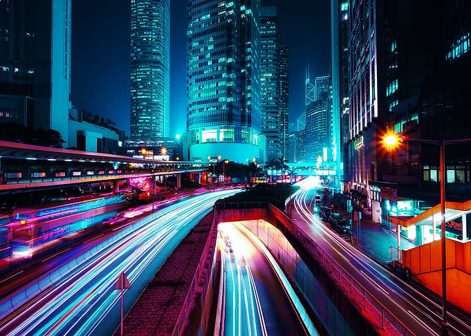 night syberpunk hongkong