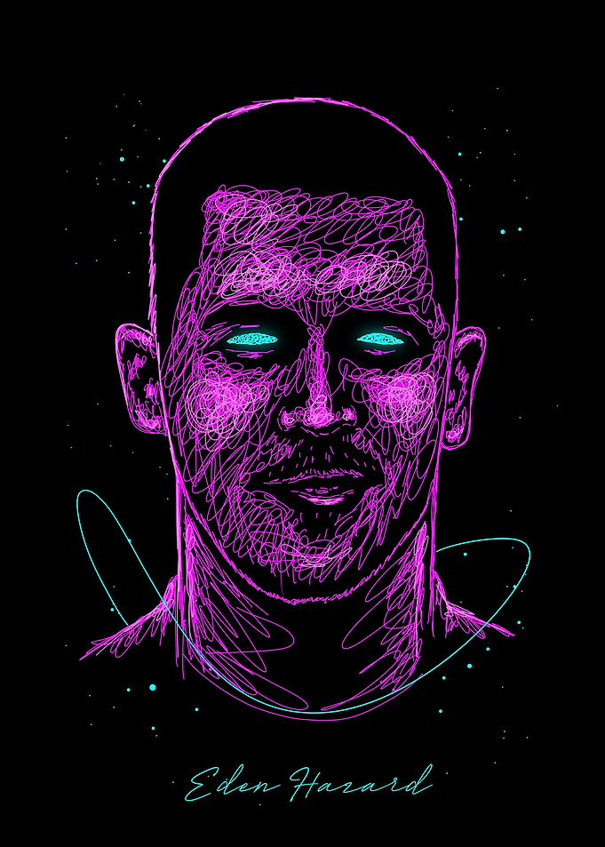 Scribble Art Neon Hazard