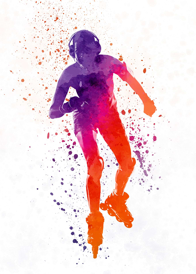 Woman in roller skates