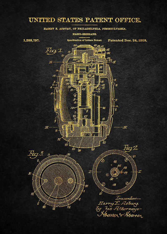 34 Hand Grenade Patent