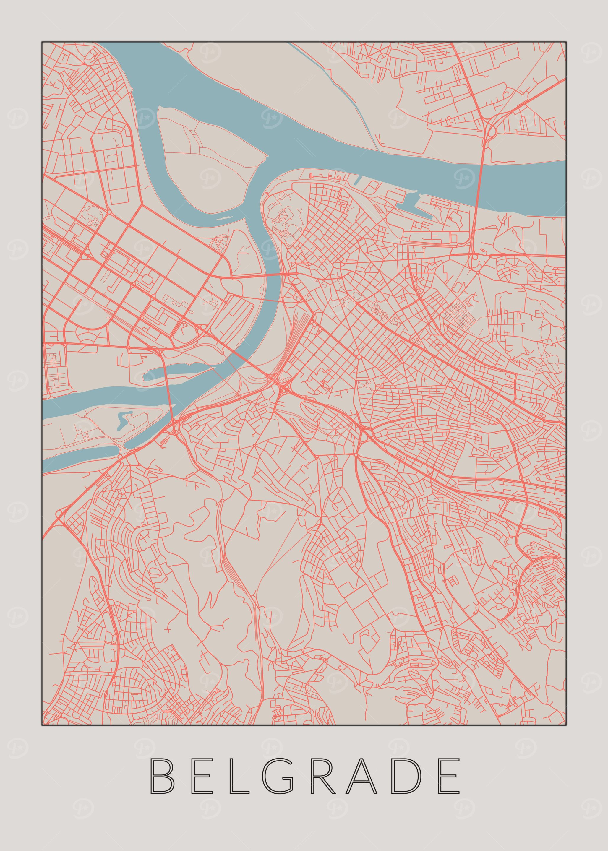 Belgrade Vintage Map