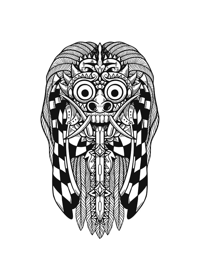 Mask Rangd Bali Indonesia