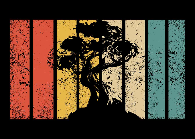 Retro Bonsai Tree Vintage